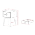 thumbnail image 3 of Leptis Mid-Century 2-Drawer Solid Wood Side Table, Gray, 3 of 8