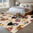 thumbnail image 4 of 8'x10' Area Rugs, Farmhouse Rooster Indoor Outdoor Area Rug for Living Room Bedroom, Vintage Watercolor Flowers Beige Washable Bathroom Rugs Kitchen Floor Carpet Mats Home Decor Aesthetic, 4 of 8