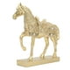 thumbnail image 3 of Figura y estatua de caballo con diseño de animal decorativo de caballo dorado para el hogar y la oficina, 3 of 15