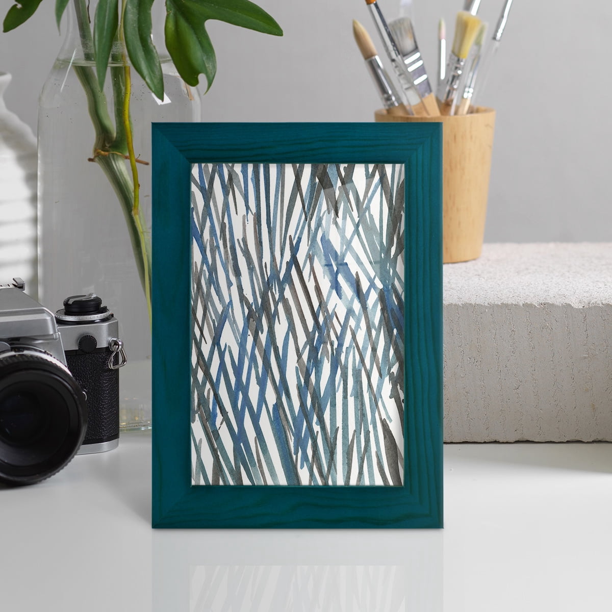 Blue Grass II - Framed Print w/glass - Ocean Blue