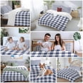 thumbnail image 5 of 3 Piece Navy Blue White Plaid Duvet Cover Set Queen Size, Microfiber Comforter/Quilt Cover with Corner Ties and 2 Pillowcases, Farmhouse Checkered Buffalo All Season Soft Bedding with Zipper Closure, 5 of 8