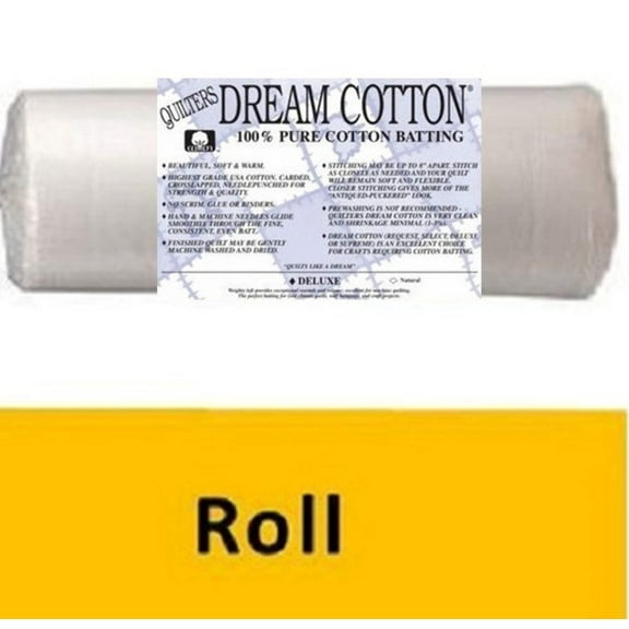 N6KR Dream Cotton Natural Deluxe Batting (Roll, King 120 In x 25 yds) shipping included*
