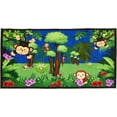 thumbnail image 2 of SAFECASTLE Kids Carpet Monkey Jungle Rug – Monkeying Around 4’4” x 5’6” – Educational Play Rug with Monkeys, Flowers & Trees – Fun Area Rug for Playrooms & Classrooms – Durable Nylon Seating Carpet, 2 of 7