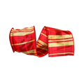 thumbnail image 1 of Reliant Ribbon 93016W-065-10F Evening Glow Dupioni Wired Edge Ribbon - Red - 4 in. x 10 yards, 1 of 1
