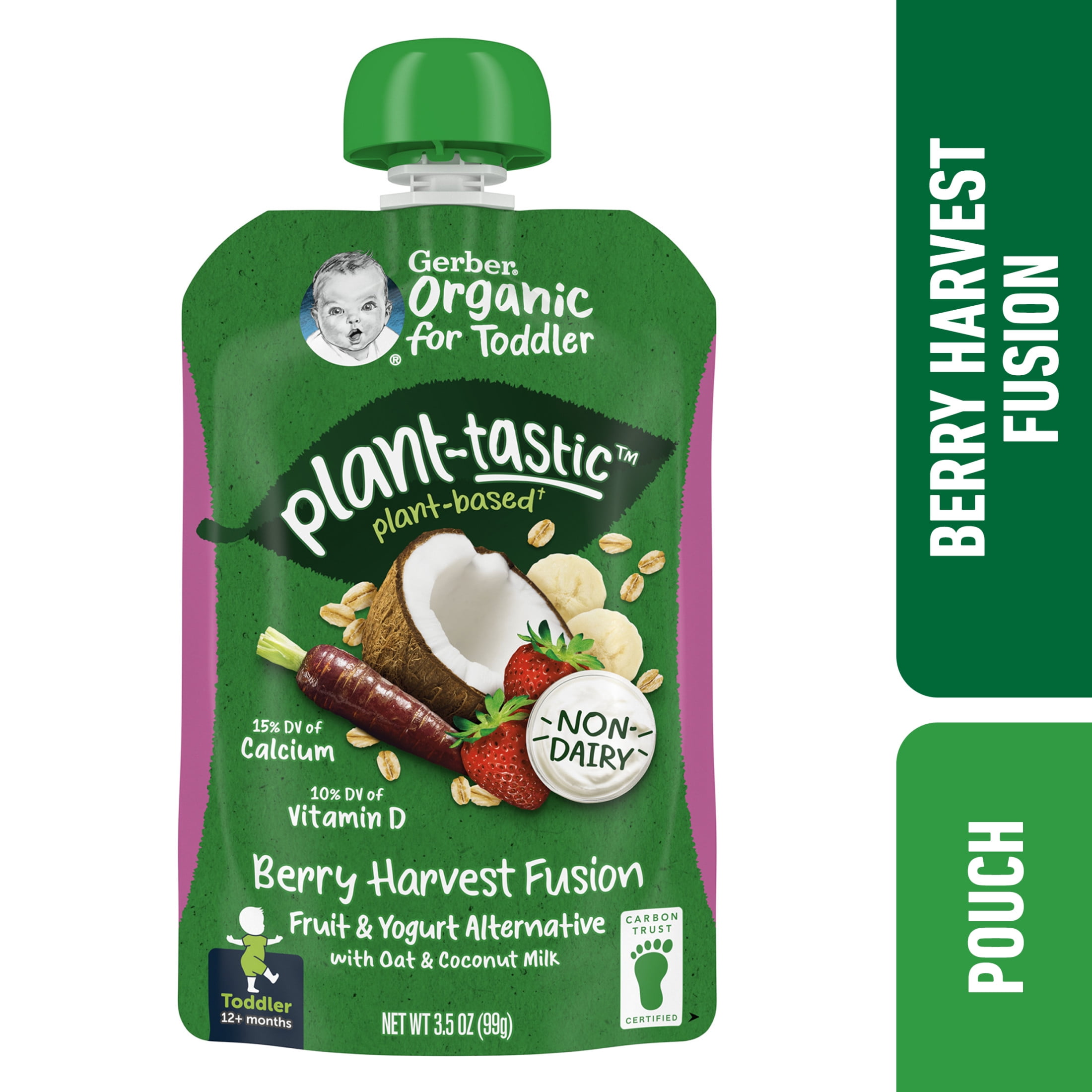 (3 pack) Gerber Toddler Baby Food, Berry Harvest Fusion Puree, Non-Dairy , 3.5 oz 3.5 oz