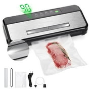 Inkbird INK - VS03 Vacuum Sealer - Countdown, Viewable Window, Built - in Cutter, 20ft Roll Storage, Moist Modes, Starter Kit (5 Bags, 1 Roll)