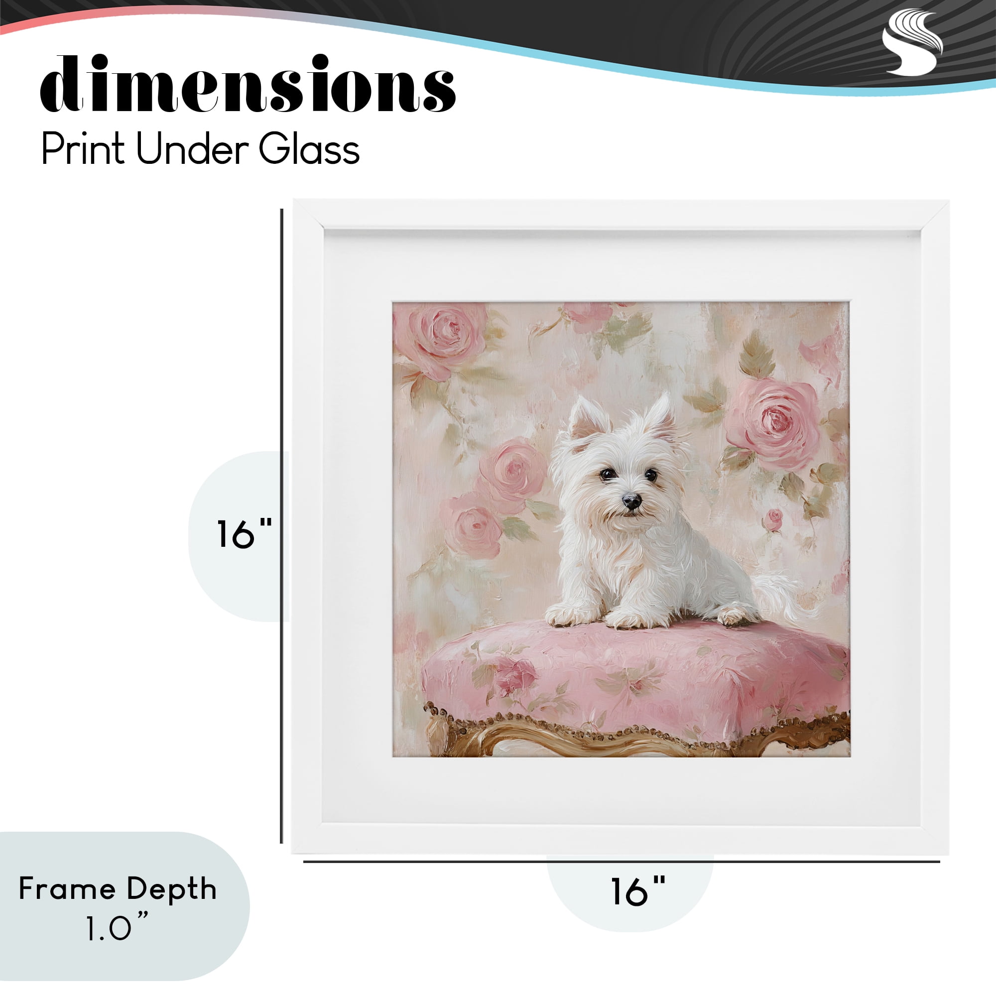 Stupell Industries Fancy Francesca Puppy White Framed Print Under Glass, design by Tina LeCour