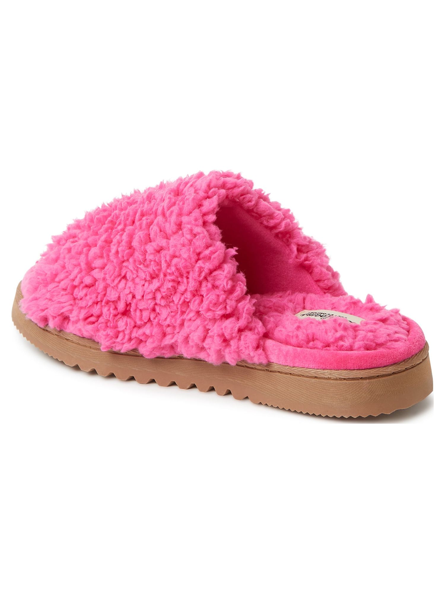 Dearfoams Cozy Comfort Women's Teddy Pile Open Toe Scuff Slippers