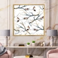 thumbnail image 2 of Designart 'Little Birds Sitting On The Tree Branches I' Traditional Framed Canvas Wall Art Print, 2 of 5