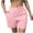 Pink, variant on hlysgo Women's Bermuda Cargo Shorts Elastic Waist Wide Leg Soft Short Summer Beach Vacation Short with Pockets Black,S