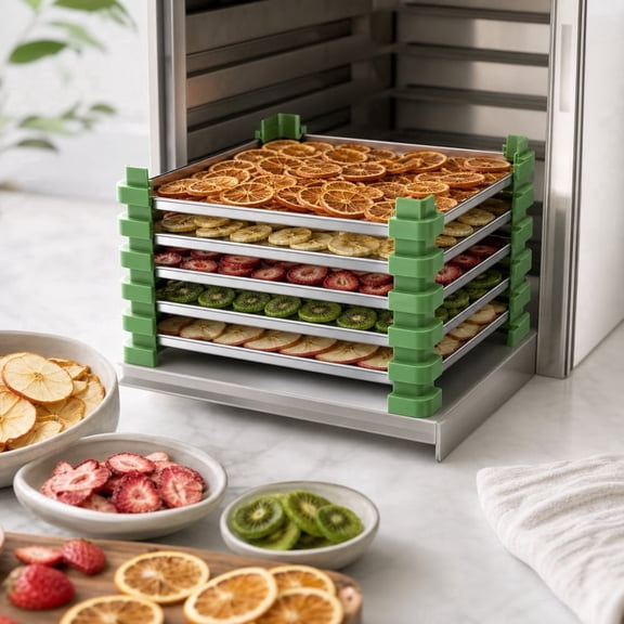20 Pcs Green Plastic Tray Stacker Set Compatible with Harvest Right Freeze Dryer, Space Saving Tray Holders for Food Prep, Summer Food Preservation and Kitchen Storage