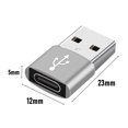 thumbnail image 3 of Adaptador Usb C A Usb Adaptador Usb C A Usb 2X Usb 3.1 Tipo C Hembra A Usb 3.0 A Macho Adaptador Datos+Carga (Plata), 3 of 6