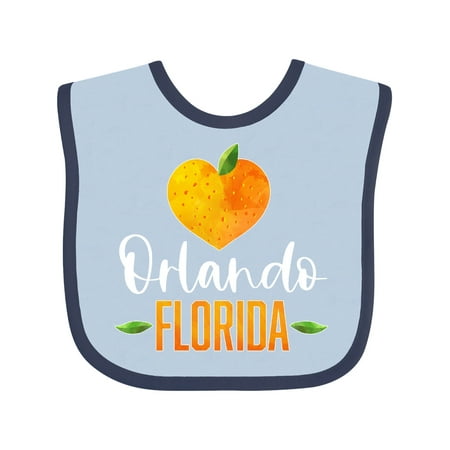 

Inktastic Orlando Florida Orange in Heart Gift Baby Boy or Baby Girl Bib