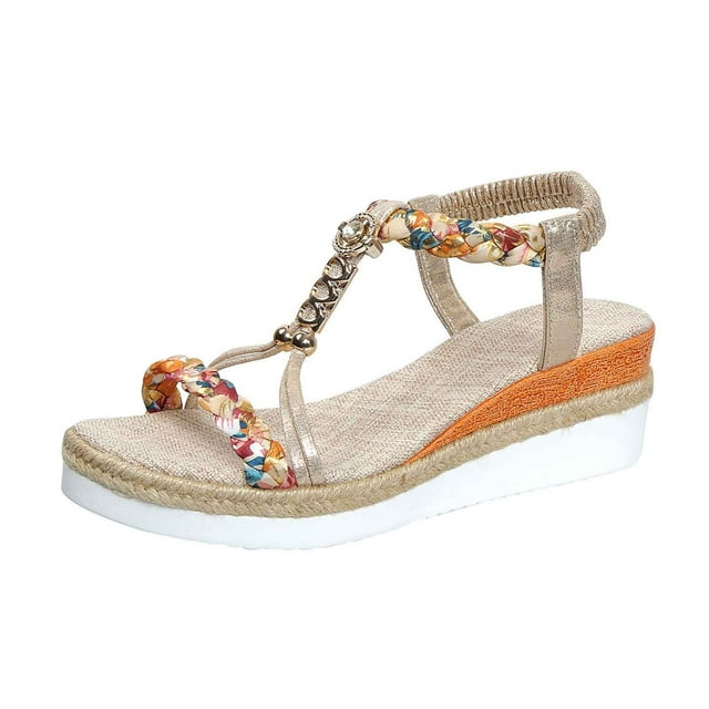 Women's Sandals Comfortable On Casual Beach Walking Shoes Breathable Open Toe Wedge Heel Daily Wear Spring Summer Fall