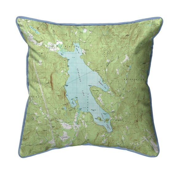 Betsy Drake HJ794 18 x 18 in. Newfound Lake, NH Nautical Map Large Corded Indoor & Outdoor Pillow