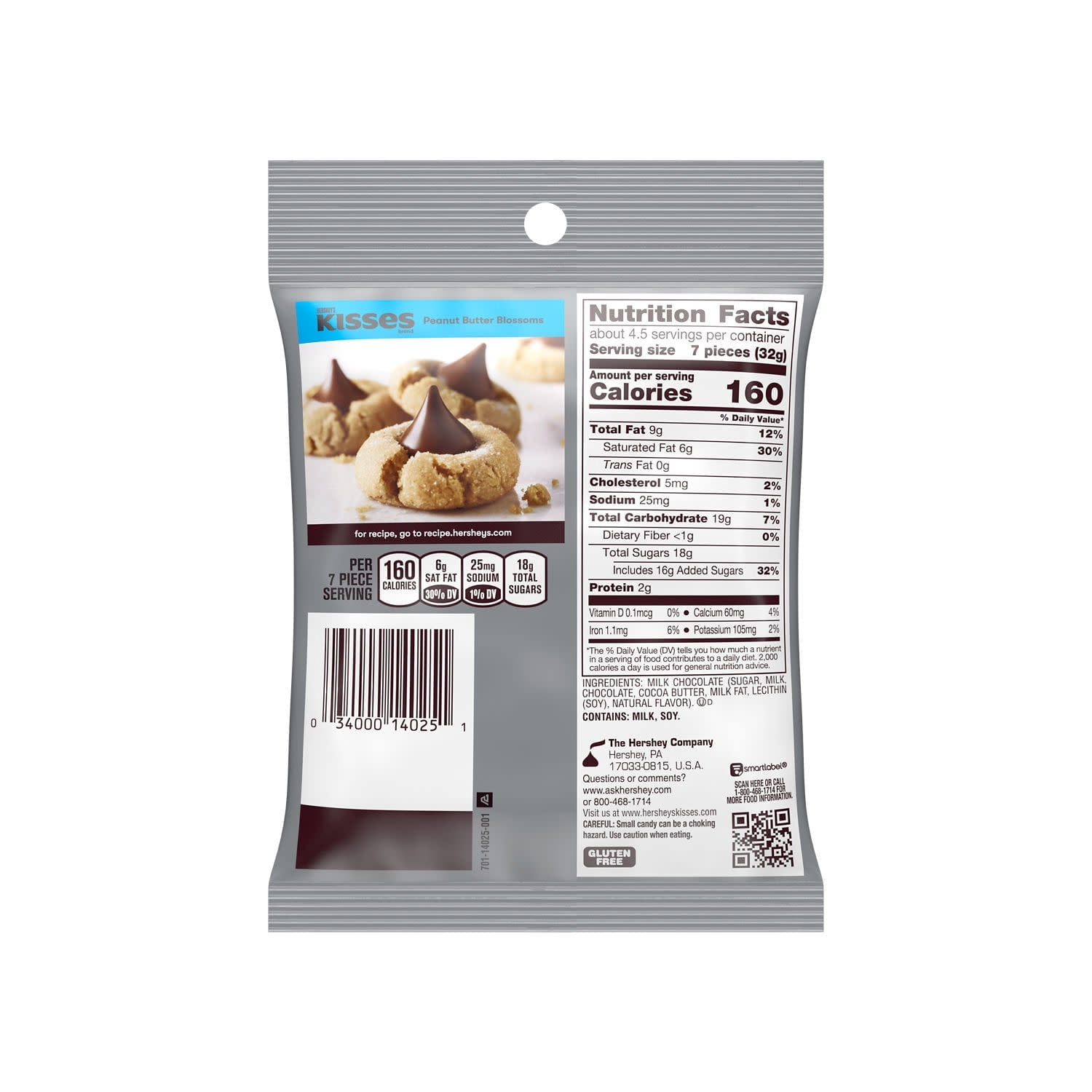 Hershey's Kisses Milk Chocolate Candy, 4.84 oz