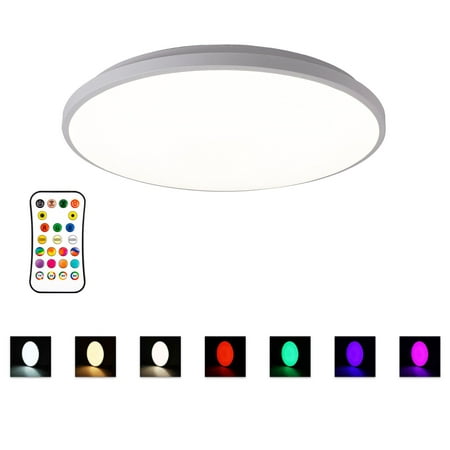 

TFCFL Modern Round LED RGB Ceiling Light Bedroom Flush Mount Lamp Recessed 7 Color