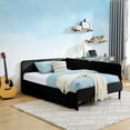 thumbnail image 4 of AENKYO Full Size Upholstered Daybed with Adjustable Backrest, Velvet Sofa Bed Frame with 2 Storage Drawers, Black, 4 of 10