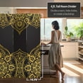 thumbnail image 5 of Oriental Furniture 6 ft. Tall Black Mandalas Canvas Room Divider - 3 Panel, 5 of 7