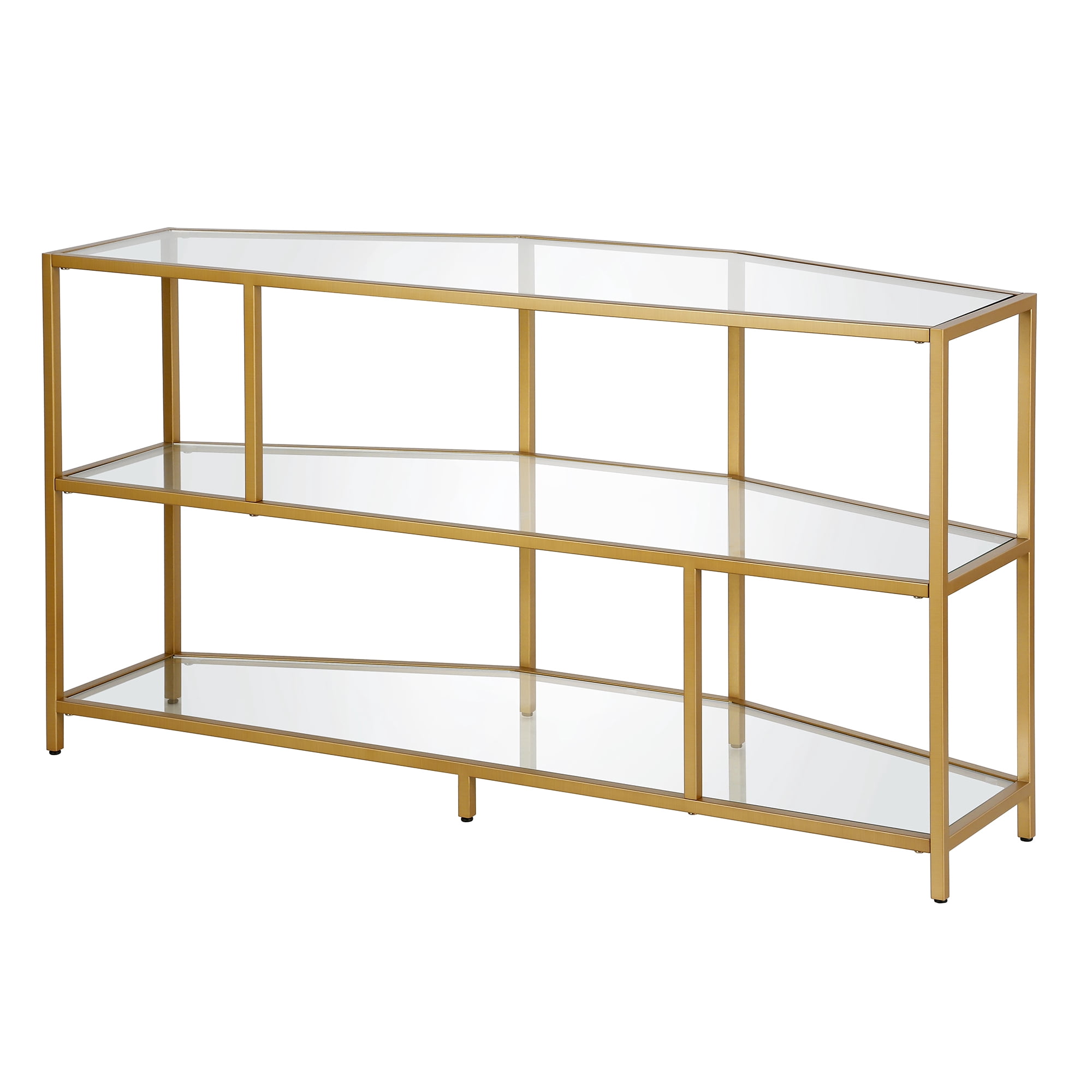 Evelyn&Zoe Clark Corner TV Stand for TV's up to 55", Brass
