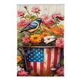 thumbnail image 2 of Shangniulu America Patriotic Floral Daisy Double Sided Spring Bird Summer Yard Flag Seasonal Outdoor House Flag  White, 2 of 6