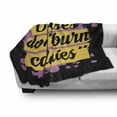 thumbnail image 3 of Fitness Soft Flannel Fleece Throw Blanket, Fitness Motivation Words Excuses Dont Burn Calories Modern Design, Cozy Plush for Indoor and Outdoor Use, 50" x 70", Lilac Yellow Black, by Ambesonne, 3 of 6