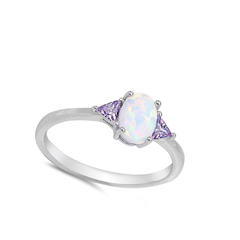 Celtic Knot Marquise Ring In .925 Sterling Silver With White Simulated Opal - Size 4
