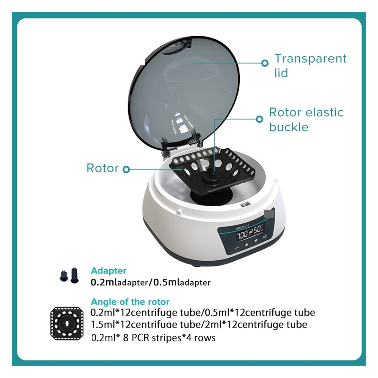 Centrifuge Machine Digital High-Speed Plasma Centrifuge Lab Microcentrifuge 0.2/0.5/1.5/2ml Centrifuge Tube ,High Speed Accuracy