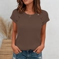 thumbnail image 3 of T Shirts for Women 2026 Summer Short Sleeve Crewneck Ribbed Dressy Casual Office Work Tshirt Womens Tees, 3 of 5