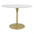 thumbnail image 1 of OSP Home Furnishings Flower Dining Table with White Top and Brass Metal Base, 1 of 4