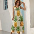 thumbnail image 2 of Lunarable Pineapple King Size Sleeveless Dress Dresses Summer Women Dresses Clothing Woman Dresses Dress, 2 of 6