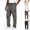 Black, variant on Men Drawstring Elastic High Waist Dual Layer Zipper Cargo Adjustable Hem Wide Leg Woven Pants Multi Storage Pockets Windproof Camping Daily Work Trousers XL