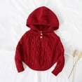 thumbnail image 2 of Jgppe Baby Girls Hoodie Sweaters Solid Color Cute Pullover Long Sleeve Cable Knit Fall Winter Sweater Tops, 2 of 4