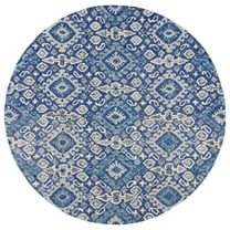 SAFAVIEH Aspen Isaiah Floral Wool Area Rug, Navy/Beige, 6' x 6' Round