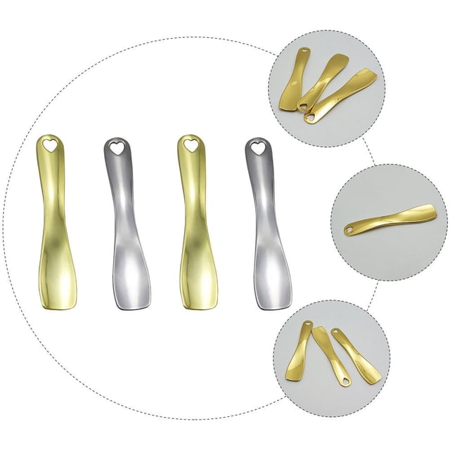WEUVEB 4Ud Cucharas Para Crema Y Contorno De Ojos Metálicas Con Compacto Para Maquillaje