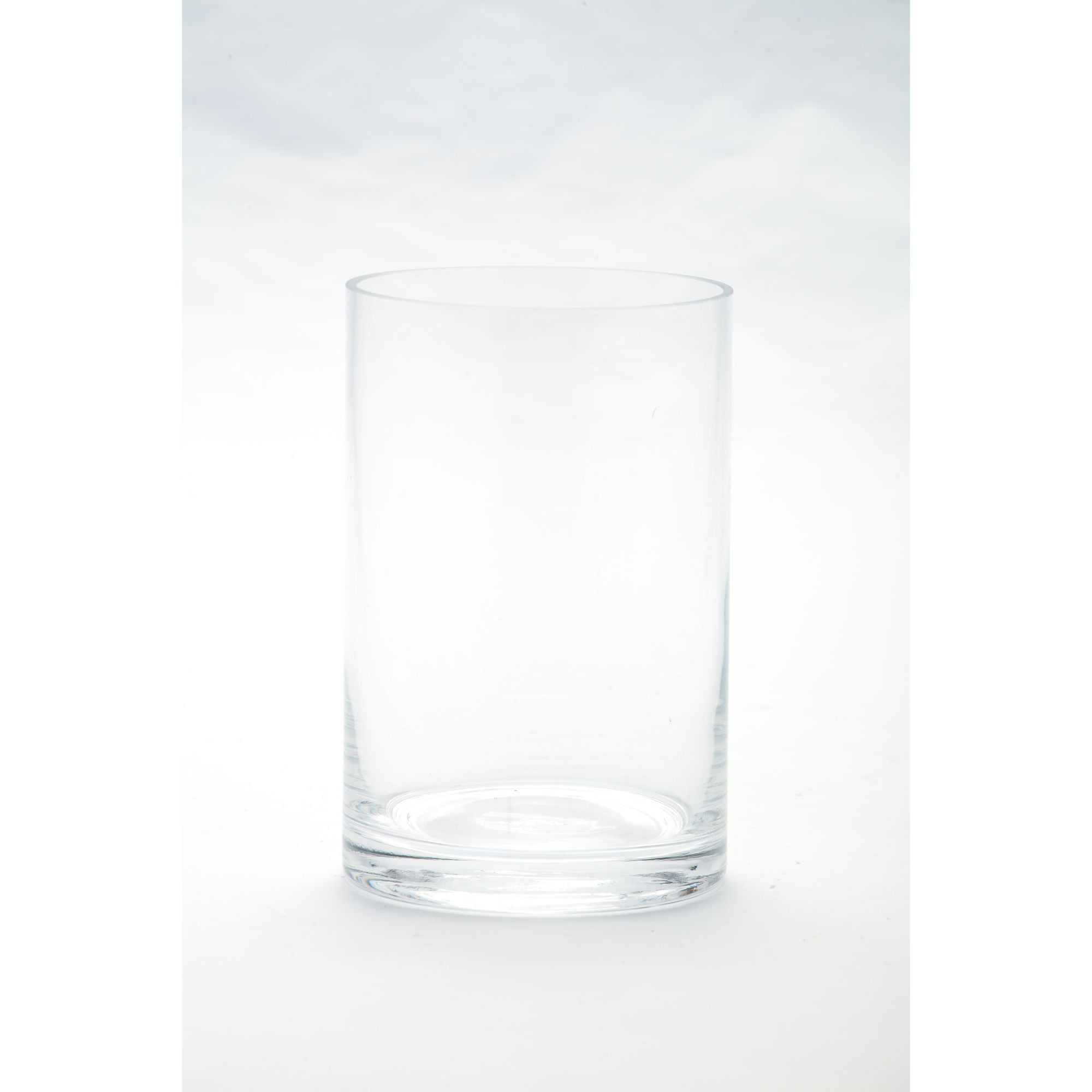 6" Clear Hand Blown Cylinder Glass Candle Holder