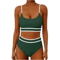 thumbnail image 1 of Traje de baño de dos piezas Tankini para mujer, estilo conservador de primavera, con falda de color liso y abertura en la parte delantera, tankinis para mujer, trajes de baño de dos piezas para mujer,, 1 of 3