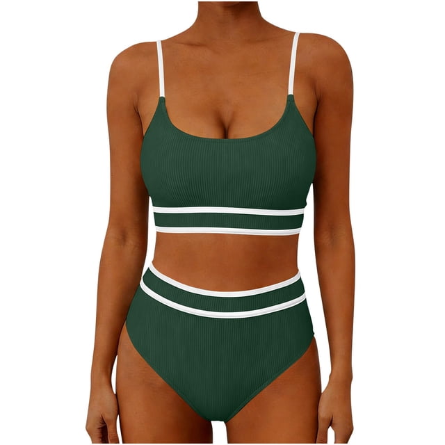 Traje de baño de dos piezas Tankini para mujer, estilo conservador de primavera, con falda de color liso y abertura en la parte delantera, tankinis para mujer, trajes de baño de dos piezas para mujer,