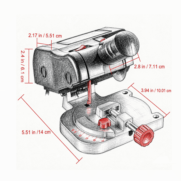 Mini Miter Cut-off Saw, 2-5/16" Steel & Resin Blades, 1/2" Cutting Depth, 0-45° Adjustable Benchtop Chop Saw for Wood, Metal & Hobby Crafts
