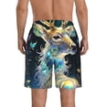 thumbnail image 3 of Kdxio Colorful Stained Glass Deer Pattern Mens Casual Shorts - Drawstring Summer Beach Sports Shorts for Men, 3 of 5