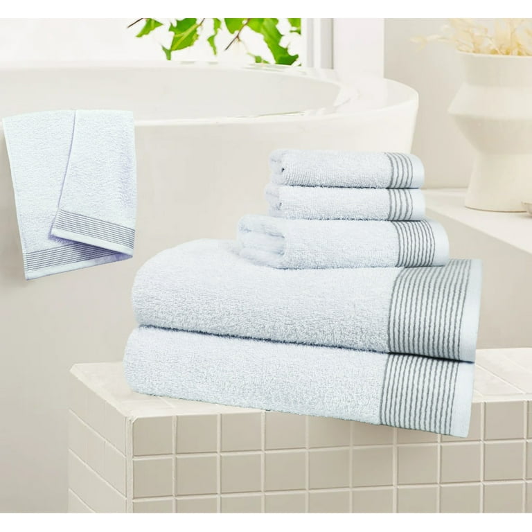 COTTON CRAFT Ultra Soft 6 Pack Hand Towels 16x28 - Highly Absorbent  Bathroom Shower Kitchen Utility Towels - Ideal for Everyday Use - Easy Care