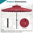 thumbnail image 3 of Gymax 10 FT Patio Umbrella w/Push Button Tilt & Crank 2-Tier Vented Top 8 Metal Ribs Wine, 3 of 10
