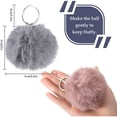 thumbnail image 5 of Sonducket Pack of 2 Hair Ball Keyrings Birthday Holiday Stainless Christmas Decoration Steel Handbag Keychains Pendant Hanging Ropa, zapatos y accesorios Miscelánea Gris Rosa 8cm Sonducket  BFH000135-00, 5 of 5