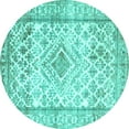 thumbnail image 1 of Ahgly Company Indoor Round Persian Turquoise Blue Traditional Area Rugs, 3' Round, 1 of 4