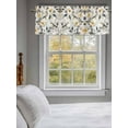 thumbnail image 3 of Yellow Grey Botanical Curtain Valances for Windows, Spring Floral Birds Watercolor Kitchen Valance Window Treatment, Light Filtering Block Curtains for Bathroom/Bedroom/Living Room 42'' x 18'', 3 of 9