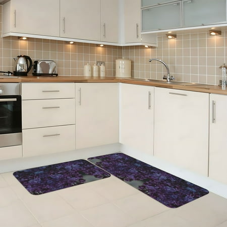

Kitchen Mats for Floor 2 Piece - Lilac Anti Fatigue Mats for Kitchen Floor Kitchen Rugs Non Slip Washable Mat for Home Kitchen Decor