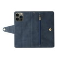 thumbnail image 3 of Nalacover For iPhone 13 Pro Max Zipper Wallet Case,360 Protection Stylish PU Leather Shockproof Magnetic Flip Holder 6 Card Slots and 2 Cash Pockets Cover with Detachable Wrist Strap,Blue, 3 of 14