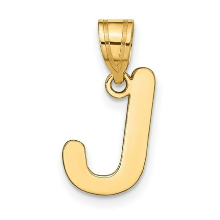 Diamond2Deal 14k Yellow Gold Bubble Letter J Initial Pendant for Women