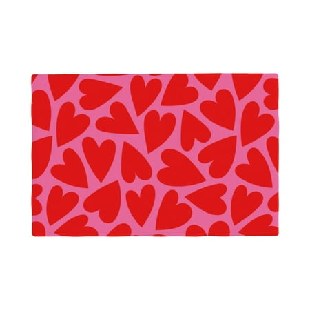 

Placemats Set of 6 Red Love Heart Place mats for Dining Table Indoor/Outdoor Cute Heat Resistant Washable Table Mats(18 x 12 )