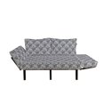 thumbnail image 2 of Leaves Futon Couch, Bold Outline Petals Sketchy Pencil Drawings Botanical Gloomy Floral Dark, Daybed with Metal Frame Upholstered Sofa for Living Dorm, Loveseat, Dark Grey and White, by Ambesonne, 2 of 4